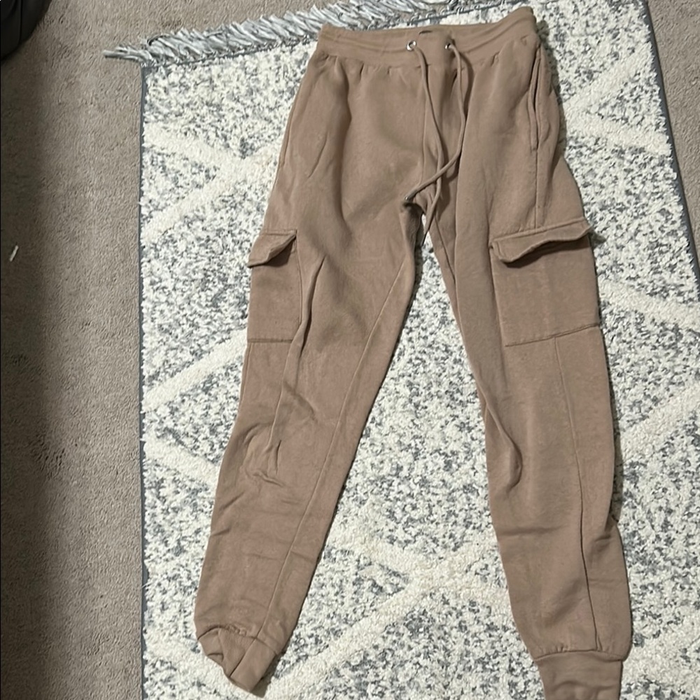 Tan Cargo Jogger Pants